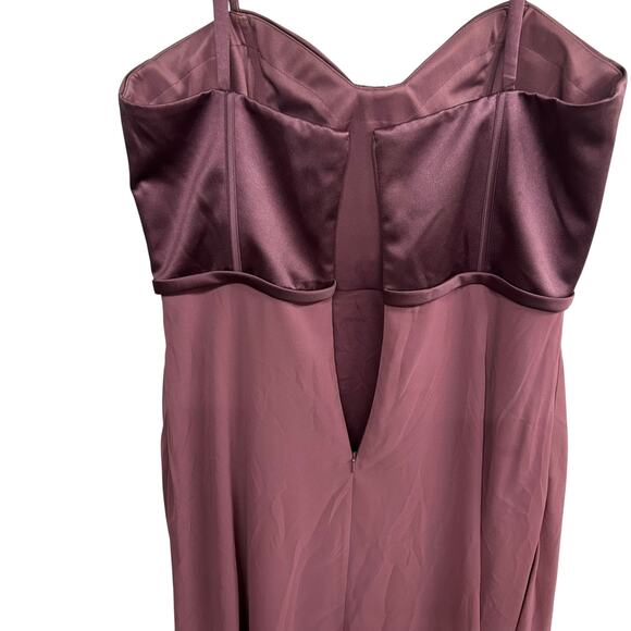 Romantic Glam Hi‎ Low Dress DB Studio Satin Bodice Chianti Dark Feminine Size 12 - Picture 4 of 9